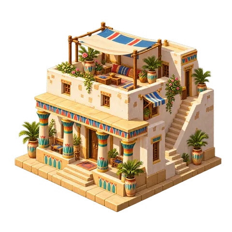 Ancient Egypt: House with a porch