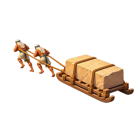 Ancient Egypt: Stone sledge (back view)
