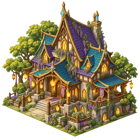Elven Green World: Timber family house