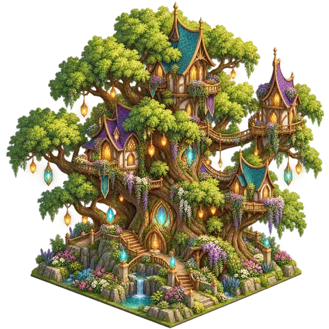 Elven Green World: Tree tower home