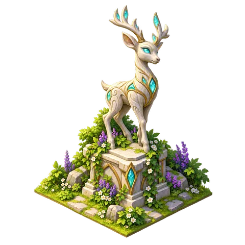 Elven Green World: Deer statue