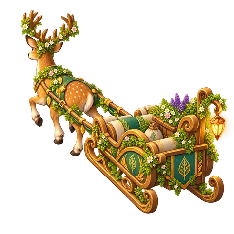 Elven Green World: Deer sleigh (back view)
