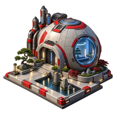 Robotic Future: Sphere house with pool