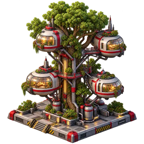 Robotic Future: Tree pod habitat