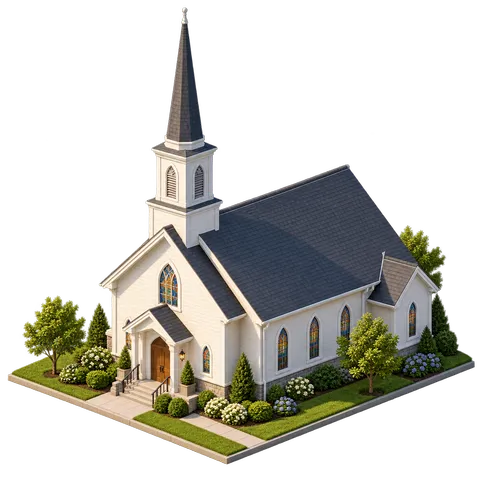 Modern Town: White church