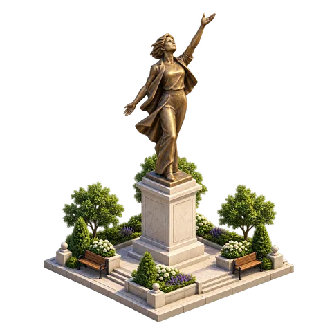 Modern Town: Statue on a plinth
