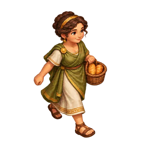 Ancient Rome: Girl going to market