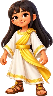 In a white robe