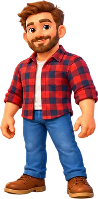 Dad in a flannel shirt