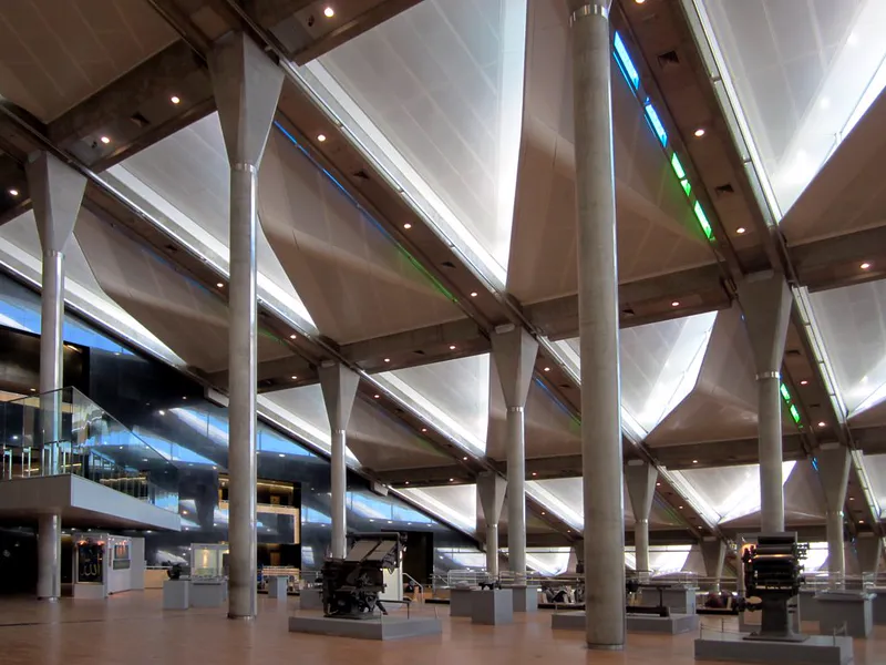 The giant reading room of the Bibliotheca Alexandrina.