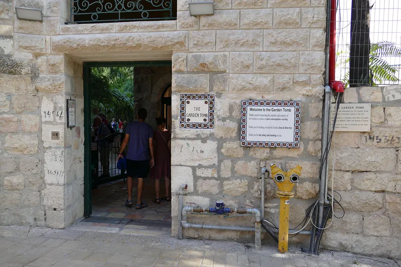 The entrance to the Garden Tomb in Jerusalem.
