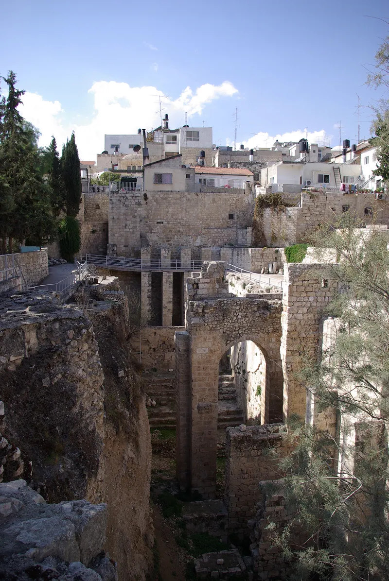 The ruins of the Pool of Bethesda in Jerusalem, beside the Church of Saint Anne.