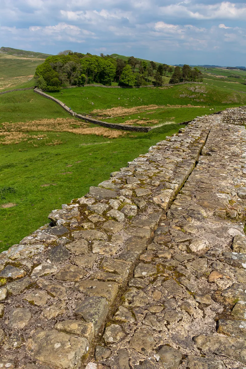Hadrian's Wall near Housesteads Roman Fort, England.