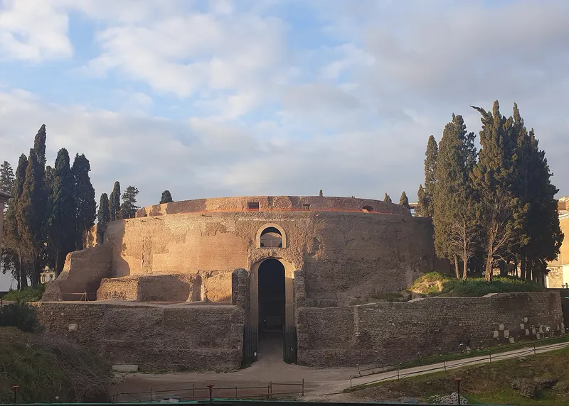 The round Mausoleum of Augustus in Rome.