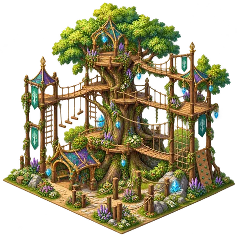 Illustration of the canopy climbing course (Green World)