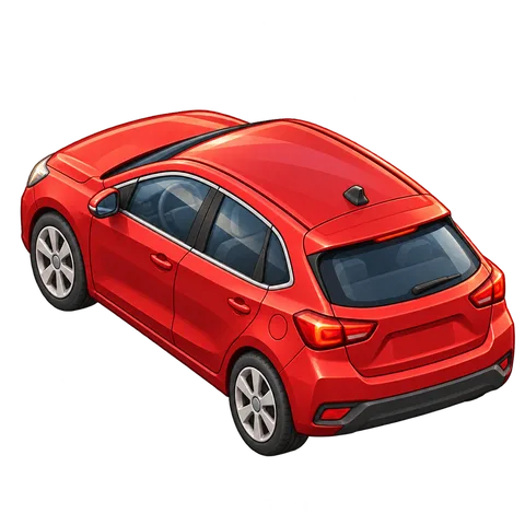 Back view of the family car (Modern Town)
